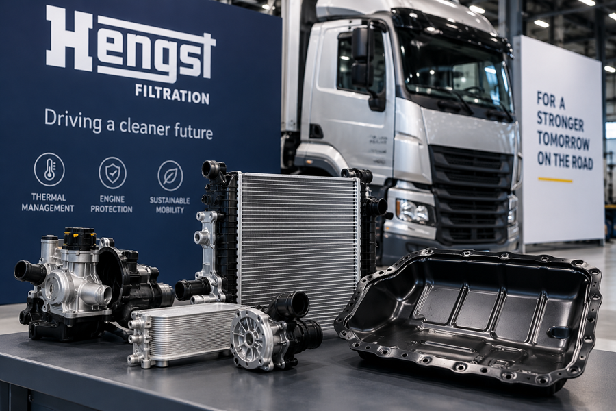 Hengst lance des panneaux de gestion thermique et de carter d'huile